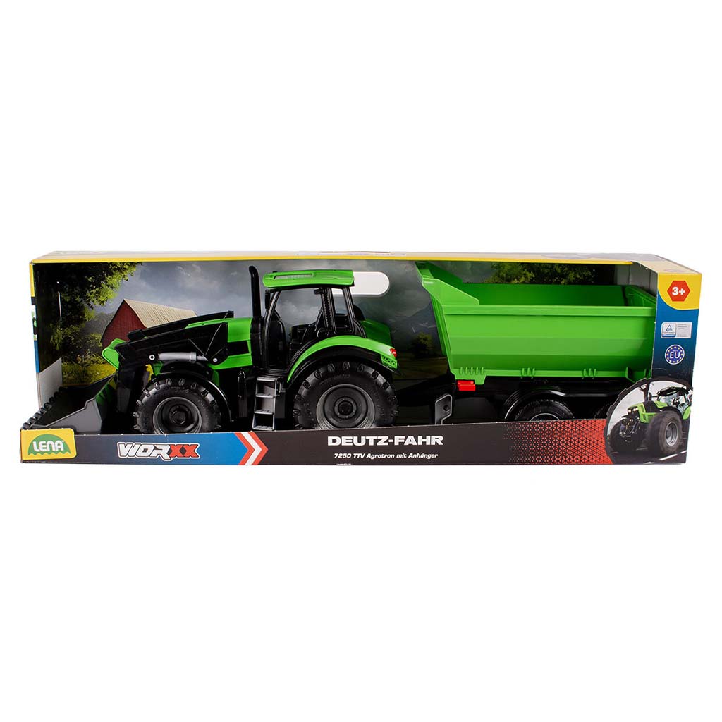 LENA: Worxx Deutz-Fahr Agrotron 7250 TTV traktor pótkocsival dobozban 74cm kép 1