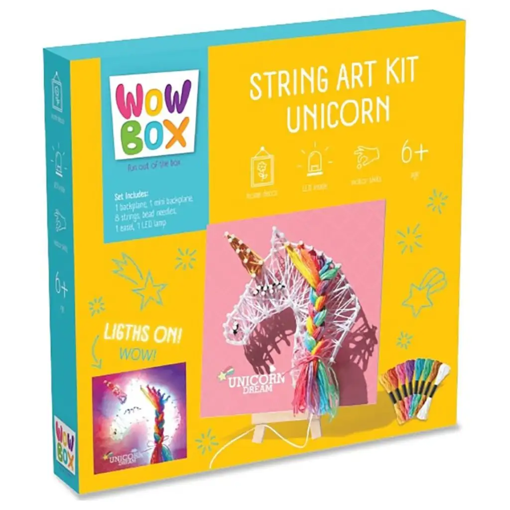 WowBox: Unikornis LED fény fonalkép készítő kreatív szett kép 1