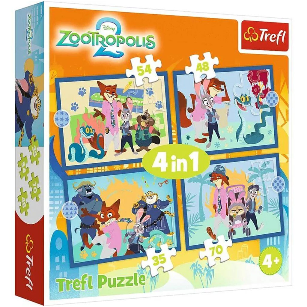 Zootropolis 2 - 4 az 1-ben 35-48-54-70db-os puzzle - Trefl kép 1