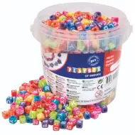 PlayBox: Színes betűs gyöngy szett 1250 db-os 7x7x7mm