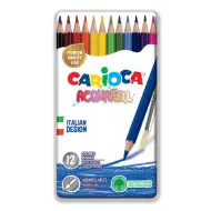 Akvarell színes ceruza 12db-os szett fém dobozban - Carioca
