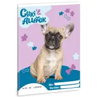 Ars Una: Cuki állatok - Francia bulldog 1.osztályos vonalas füzet A/5