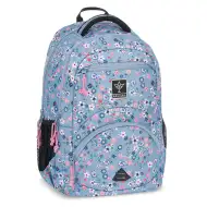 Ars Una: Pearl Blossom Blue virágos ergonomikus iskolatáska, hátizsák 33x45x24cm