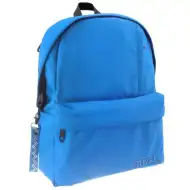 Must: Lekerekített kék négyrekeszes iskolatáska, hátizsák 32x17x42cm