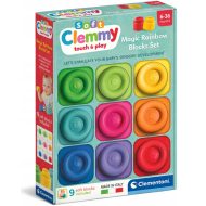 Clemmy: Szivárvány színei puha 9db-os építőkocka szett - Clementoni