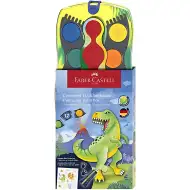 Faber-Castell: Connector 12db-os vízfesték készlet összeilleszthető palettákkal, dinoszaurusz mintázattal