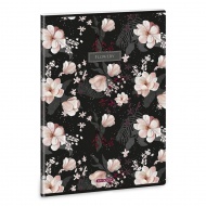 Ars Una: Flowery Black extra kapcsos sima füzet A/4