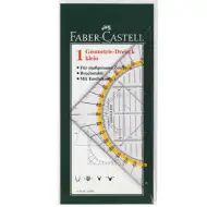 Faber-Castell: Háromszög alakú derékszög vonalzó benne szögmérővel