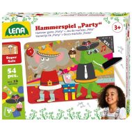 LENA: Kalapácsos parafatábla 54db-os játékszett - Buli