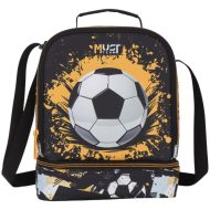 Luna: Must Team Focilabda mintás hőtartós 2 rekeszes uzsonnástáska 22x16x28 cm
