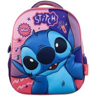 Luna: Must Team 3D Stitch mintás lekerekített ovis hátizsák 26x10x32 cm