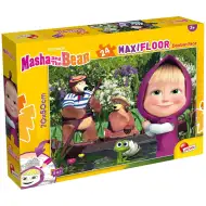 Mása és a medve 2 az 1-ben 24db-os maxi padló puzzle és színező 70x50cm - Lisciani