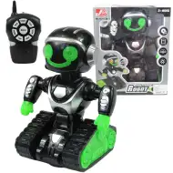 RC Interaktív távirányítós MacroBot fekete-zöld színben fénnyel és hanggal 20cm