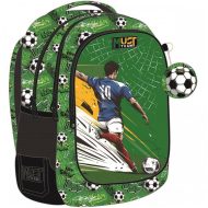 Must: Football mintás lekerekített iskolatáska hátizsák 32x18x43cm