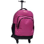 Luna: Must Team Pink 3 rekeszes gurulós iskolatáska, hátizsák 31x24x45cm