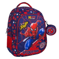 Luna: Must Team Pókember Thwip lekerekített 3 rekeszes iskolatáska, hátizsák 32x18x43cm