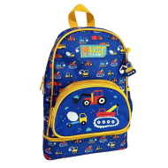 Luna: Must Team Munkagép mintás lekerekített, izoterm ovis hátizsák 25x14x36cm