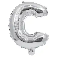 Betű formájú fólia lufi ezüst színben – C betű 32cm