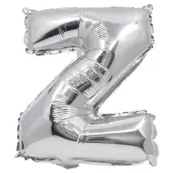 Betű formájú fólia lufi ezüst színben – Z betű 32cm
