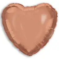 Szív alakú fólia lufi – rose gold 46cm