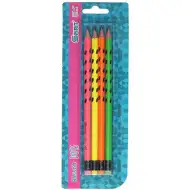 Spirit: Neon Dosts háromszögletű HB grafitceruza radírral 4db-os szett