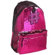 Spirit: Hashtag Pink flitteres iskolatáska, hátizsák rózsaszín színben 41x32x21cm