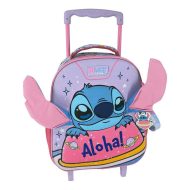 Luna: Disney Stitch Aloha 2 rekeszes gurulós iskolatáska, hátizsák 27x10x31cm