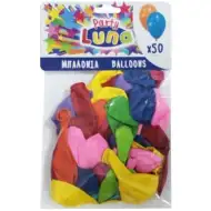Színes party lufi 24cm-es 50db-os szett