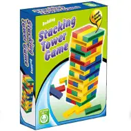 Színes toronyépítő jenga társasjáték