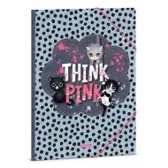 Ars Una: Think Pink cicás mintázatú gumis dosszié A/4-es