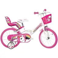 Unikornis rózsaszín-fehér gyerek bicikli 14-es méretben - Dino Bikes kerékpár