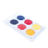 PlayBox: 6 színű vízfesték készlet 30mm-es korongokkal